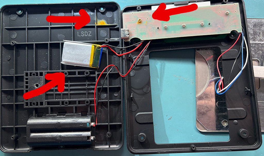 View of the internals with corrosion